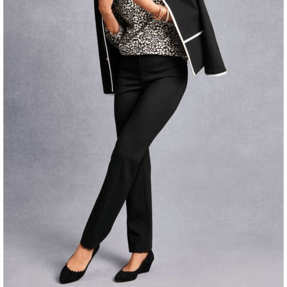 Talbot NWT ITALIAN LUXE KNIT STRAIGHT-LEG PANTS, Size 8, MSRP $169 - Picture 1 of 7